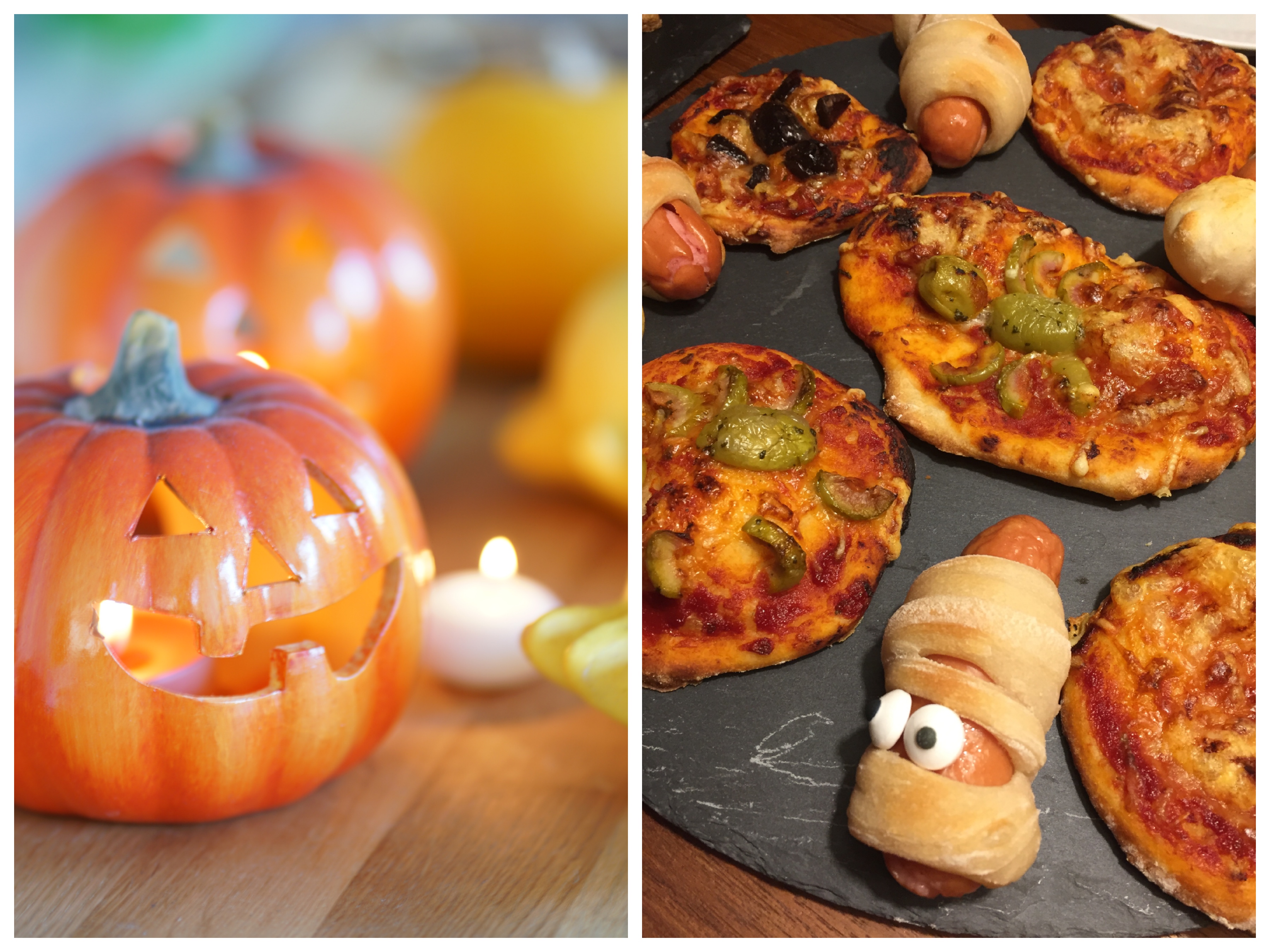 Collage_Fotor Halloween Kürbis Pizza
